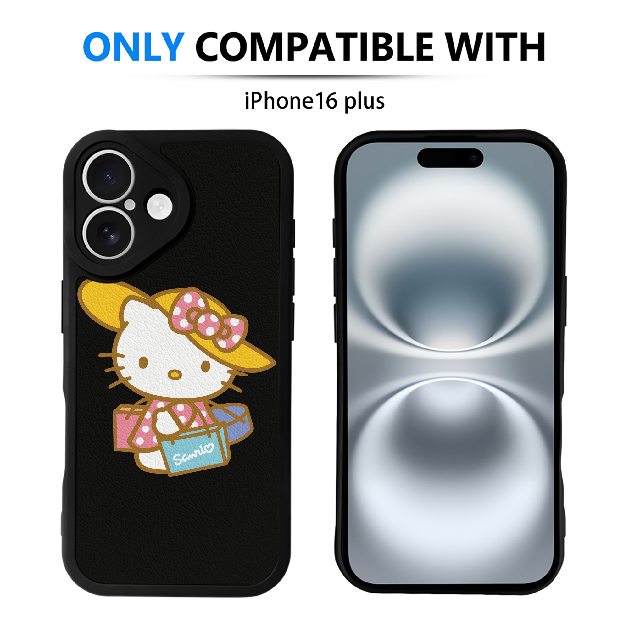 （画像用） Hello Kitty ハローキティ 【iPhone 16シリーズ対応】シリコンスマホケース（レザー調） 材質：シリコン